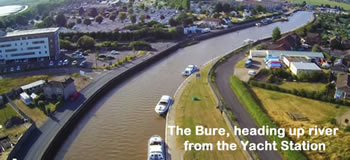 Looking up the River Bure from Yarmouth Yacht Station